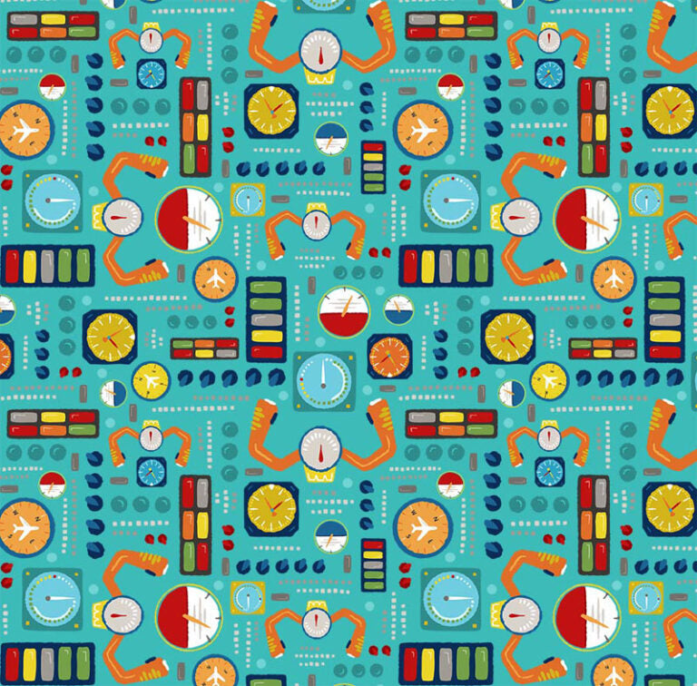 Aviation Adventures - Turquoise - Michael Miller 012036-11 - Dinkydoo Fabrics