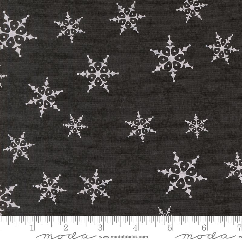 Winter Friends 108" Wideback - Falling Snow in Charcoal Black - Deb Strain - Moda