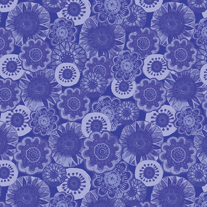 Sunshine Cats - 13481-55 in Dark Periwinkle - Benartex