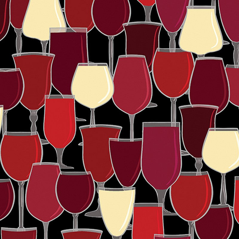 Uncork & Unwind - 14546-12 in Black - Benartex