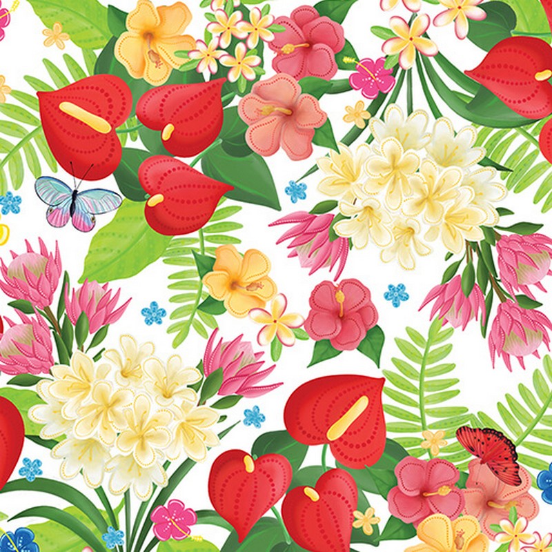 Island Time - 14694-09 in White - Benartex