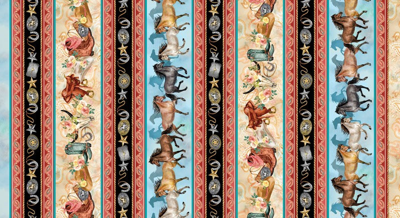 Gone Country - Stripe in Multi - Benartex