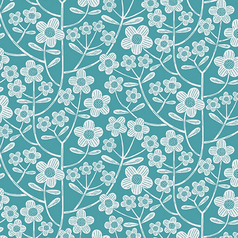 Blooming Color II - Brynn in Turquoise - Benartex