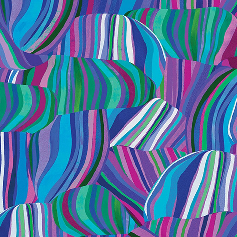 Modern Mushrooms - Spyro Stripes in Blue - Benartex - Dinkydoo Fabrics
