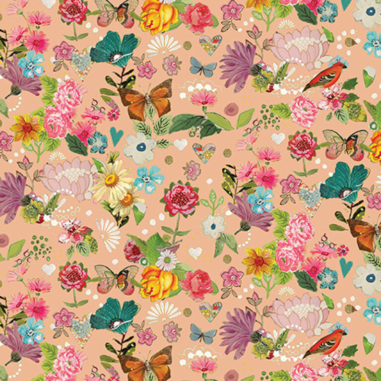 Follow Your Joy - Peach - Benartex 16660-37