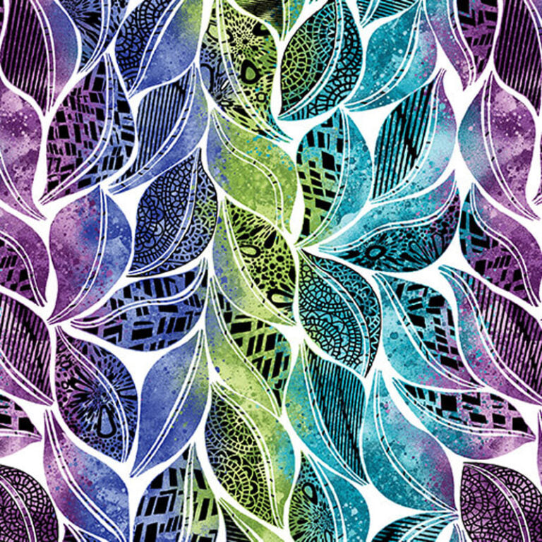 Go With the Flow - White Multi 16742-09- Ann Lauer - Benartex
