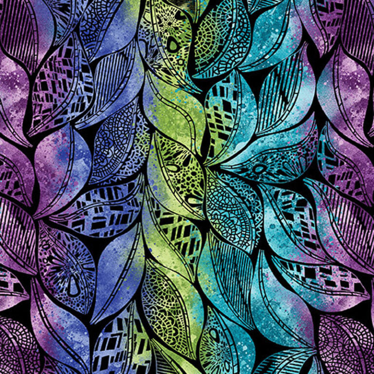 Go With the Flow - Black Multi 6742-12- Ann Lauer - Benartex