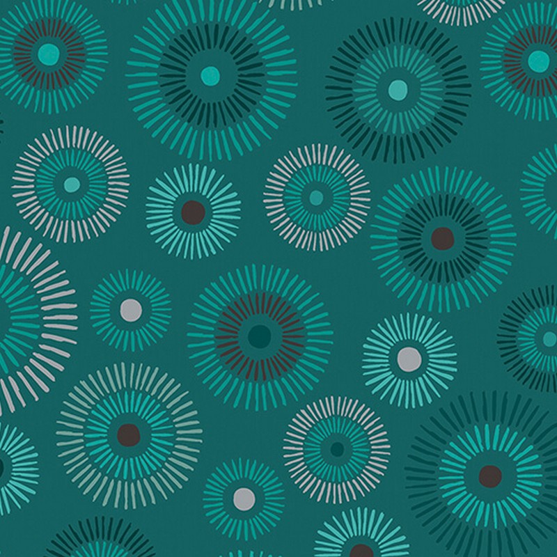 Find Your Way - Cairns in Teal - Benartex