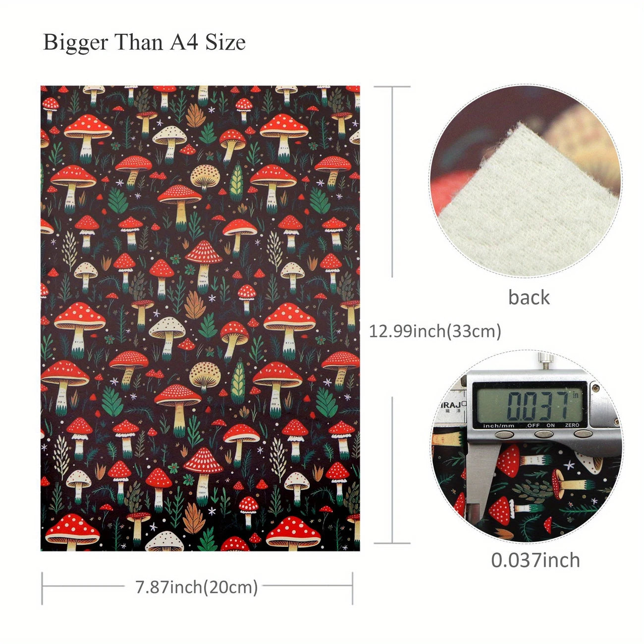 Faux Leather - Mushroom Forest (6pc) (7.9" x 13")