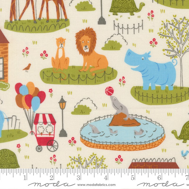 Animal Fun Park - Scenic in Dove - Stacy Iest Hsu - Moda