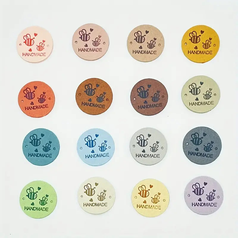 Handmade Bee Circle Tags