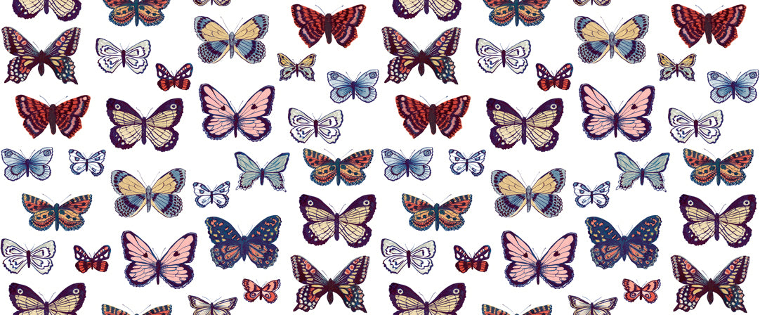 Flutterby - Butterfly Gallery in Cabbage White - Janet Clare - Moda (Pre-order: Mar 2027)