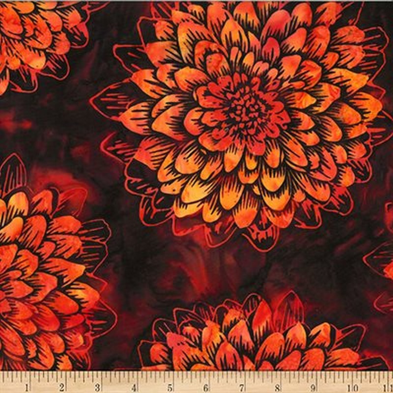 Bali Batiks - 2576-67 in Flame - Hoffman Fabrics