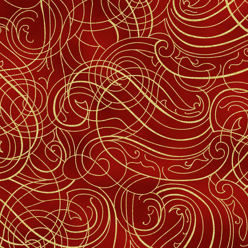 Christmas Wish - Scarlet/Gold 27824-78 - Hoffman