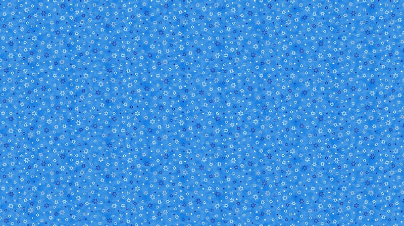 Starlight - Tossed Stars in Medium Blue - Elena Belokrinitski - Northcott