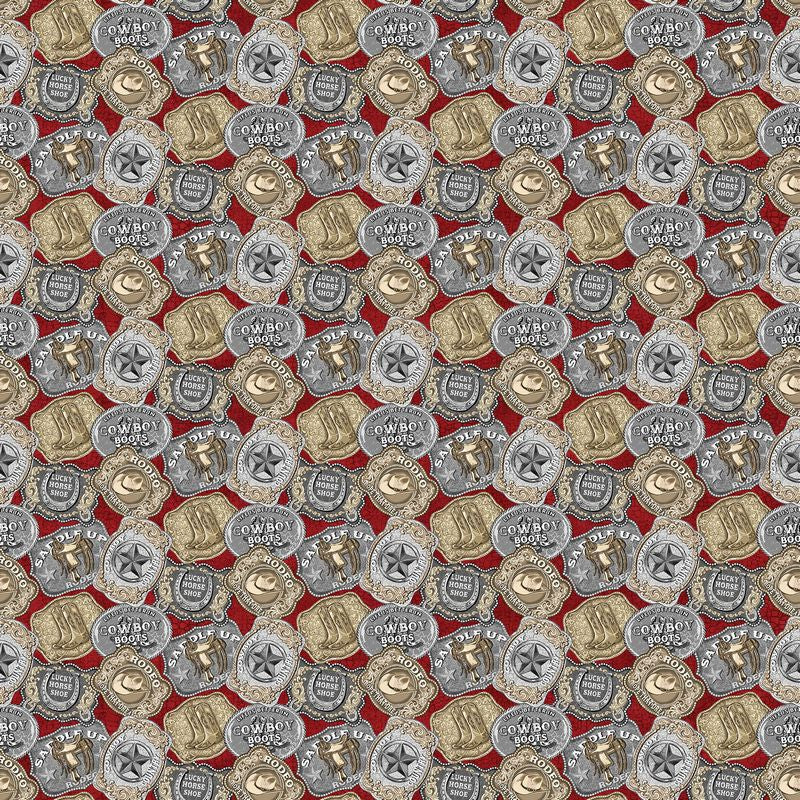 Cowboy Blues - Belt Buckles in Bronze - Deborah Edwards - Northcott