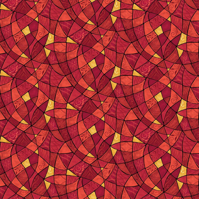 Nativity - Stained Glass in Red Yellow - Alison McGarrigle - Northcott