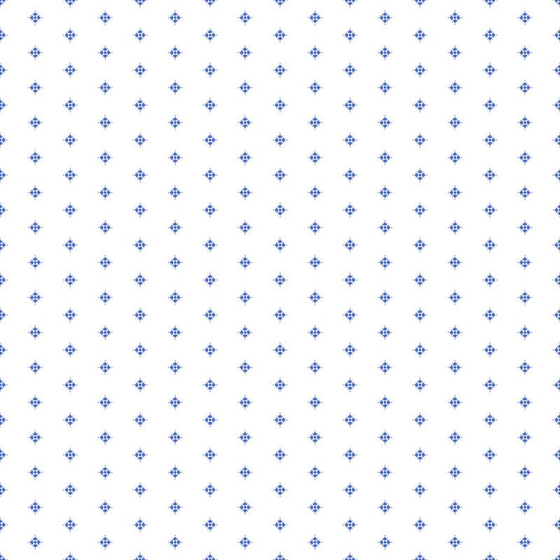 Delft Dynasty - Mini Foulard in White/Blue - Northcott