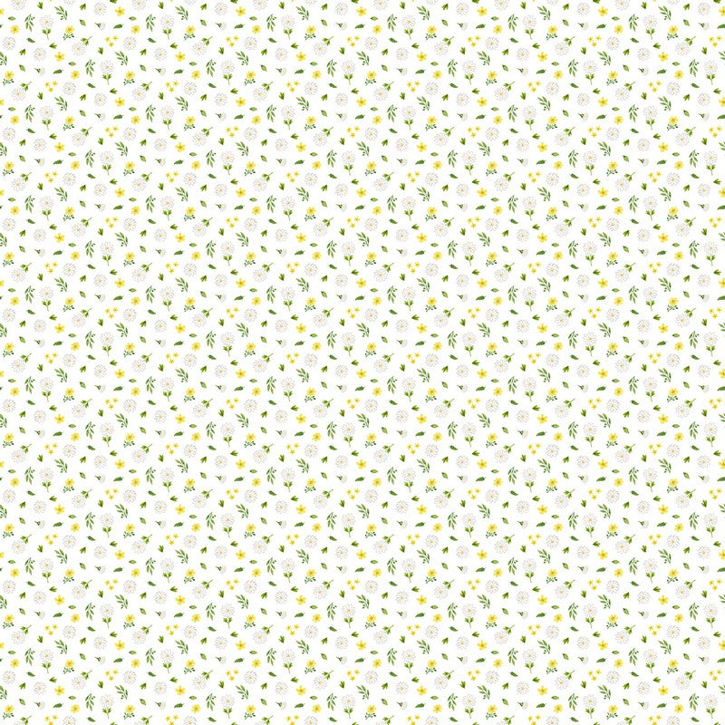 Counting Sheep - Flower Toss in White Multi - Deborah Edwards - Northcott (Pre-order: Dec 2025)