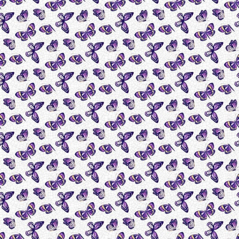 Tulip Garden - Butterflies in White - Deborah Edwards - Northcott (Pre-order: Mar 2026)