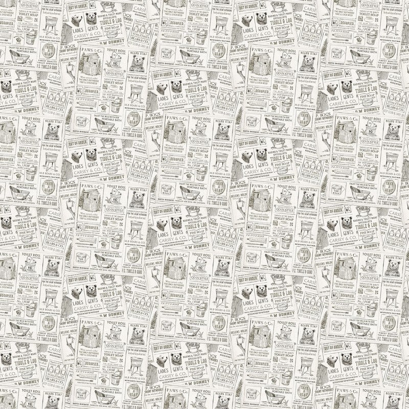 Bear Necessities - Bear News in Cream - Deborah Edwards - Northcott