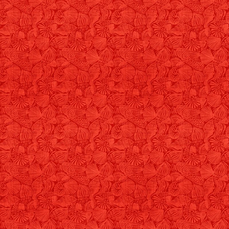 Take Me To The Beach - Large Shells in Red - Northcott (Pre-order: Apr 2026)
