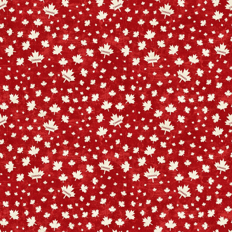 Canadian Classics 3 - Canada Leaf in Red Cream - Deborah Edwards - Northcott