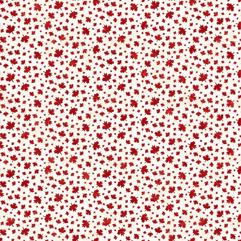 Canadian Classics 3 - Leaf Toss in Cream Red - Deborah Edwards - Northcott