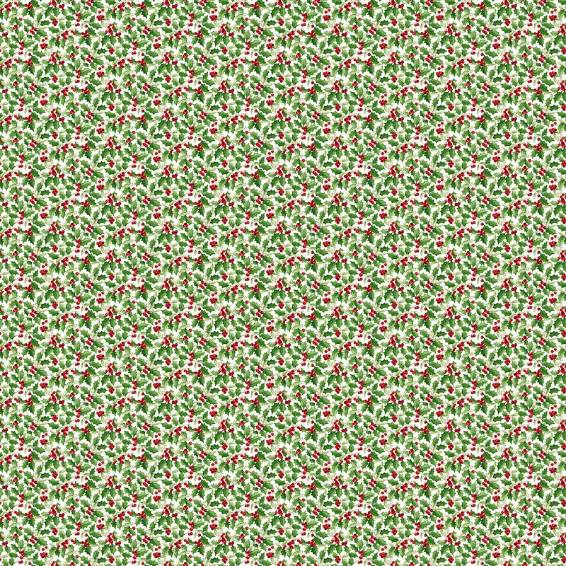 Barnyard Christmas - Holly in White - Deborah Edwards - Northcott (Pre-order: May 2026)