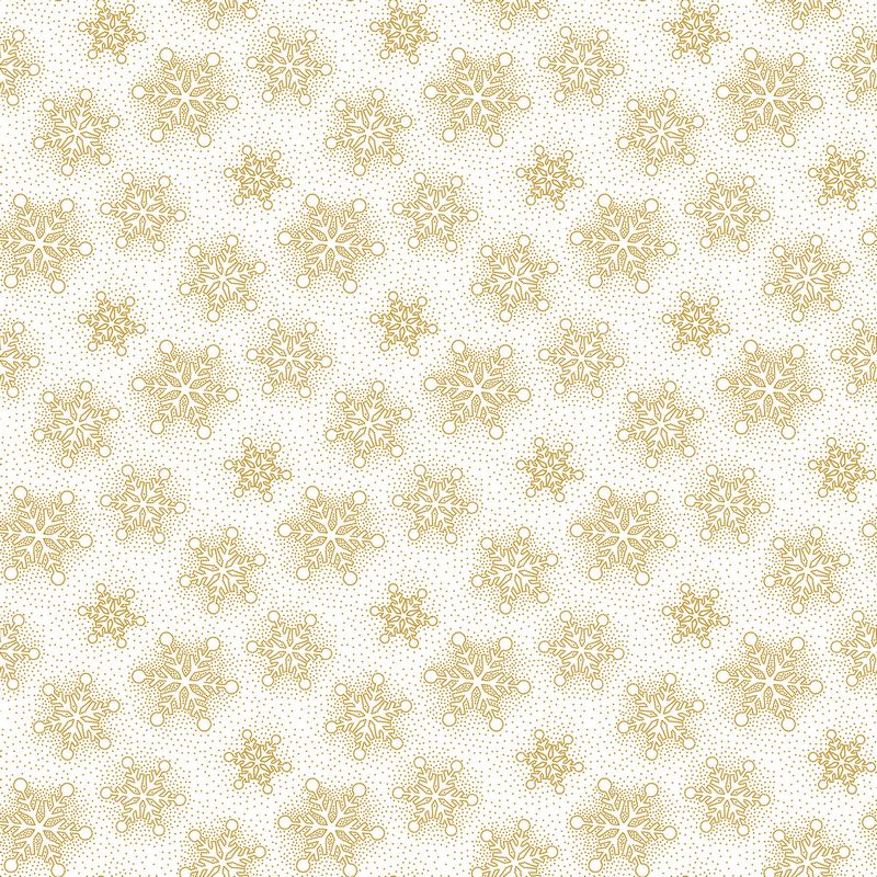 Oh Christmas Tree - Snowflakes in White METALLIC - Deborah Edwards - Northcott (Pre-order: June 2026)