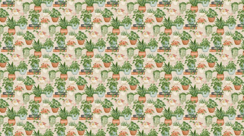 Favorite Things - Plants in Cream - Deborah Edwards - Northcott (Pre-order: Jun 2027)