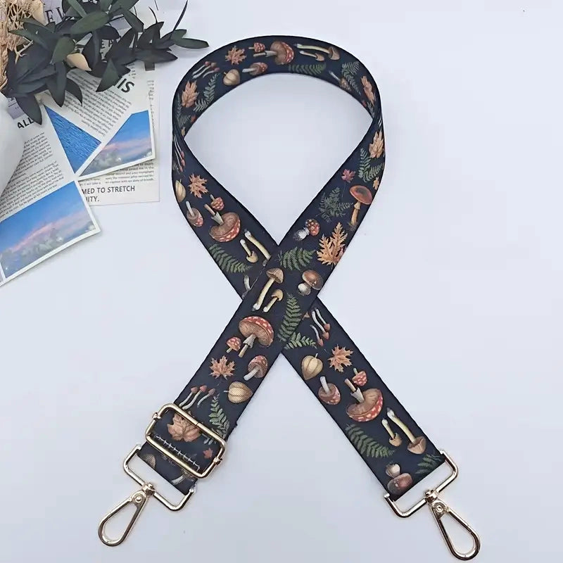 Nylon Adjustable Shoulder Strap - Mushrooms (47")