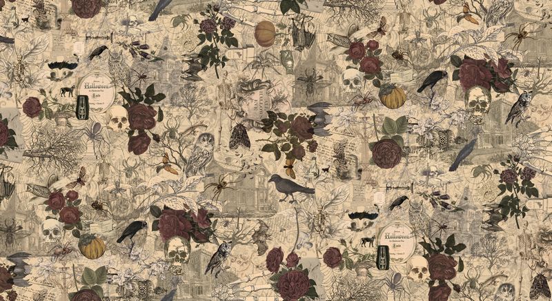 3 Sisters Haunted Mansion - Halloween Collage - 3 Sisters - Moda