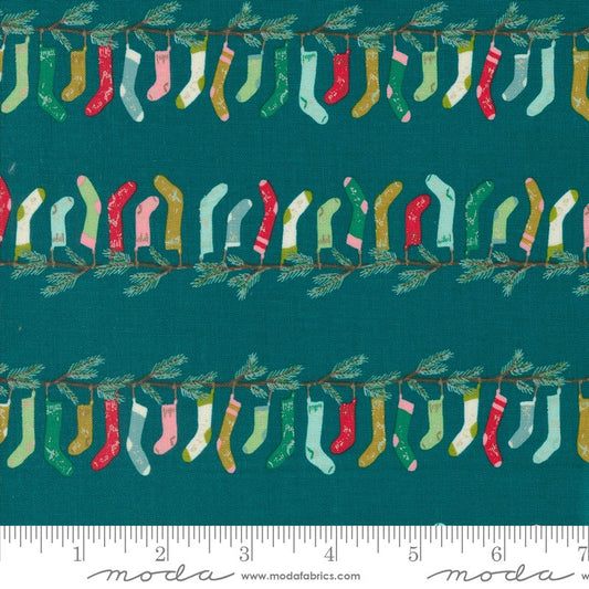 Cozy Wonderland - Stocking Stripe in Teal - Fancy That Design House - Moda (Pre-order: May 2024)