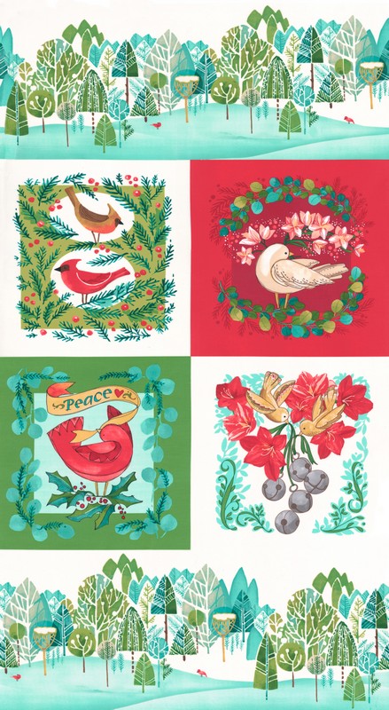 Winterly - Panel in Cream - Robin Pickens - Moda - Dinkydoo Fabrics