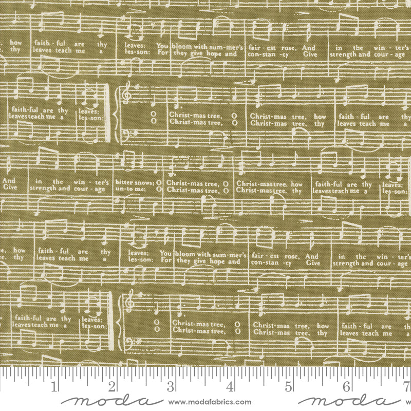 Berry and Pine - Music Notes in Sage - Lella Boutique - Moda