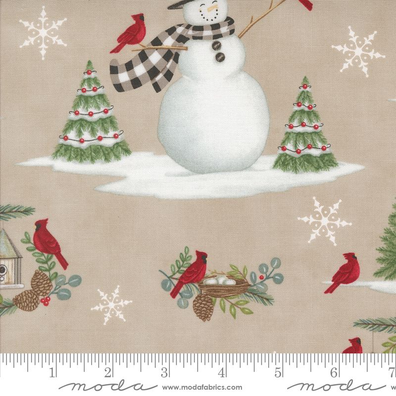 Winter Friends - Snowman & Cardinal in Fog - Deb Strain - Moda