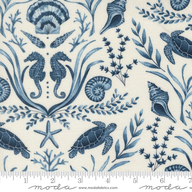 Seaside - Damask in Seafoam White - Deb Strain - Moda (Pre-order: Feb 2027)
