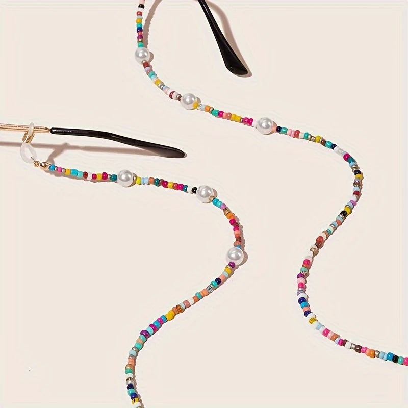 Quilter's Peepers Reading Glasses Rainbow Pearl Chains