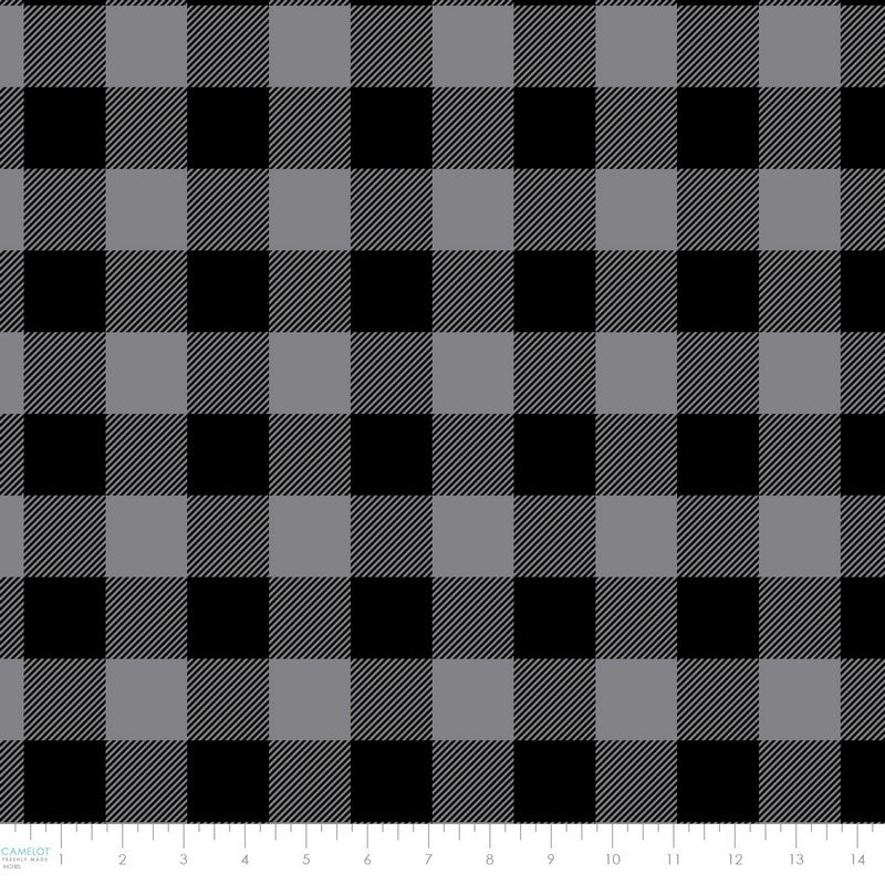 North of Ordinary - FLEECE Buffalo Plaid in Black/Grey - Camelot Fabrics
