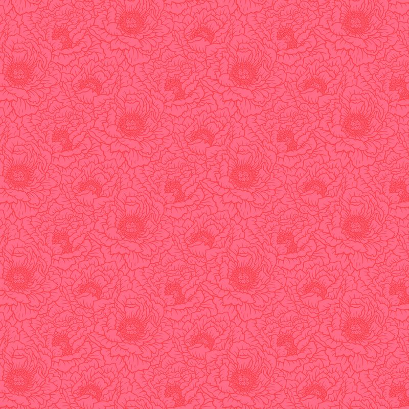 Full Bloom - Peony in Coral - Heather Bailey - FIGO (Northcott)