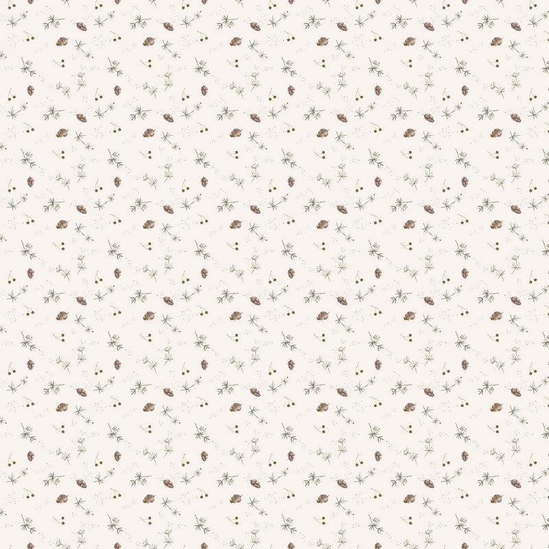 Cozy Cubs - Pinecones in White - Bernadett Urbanovics - FIGO (Northcott)