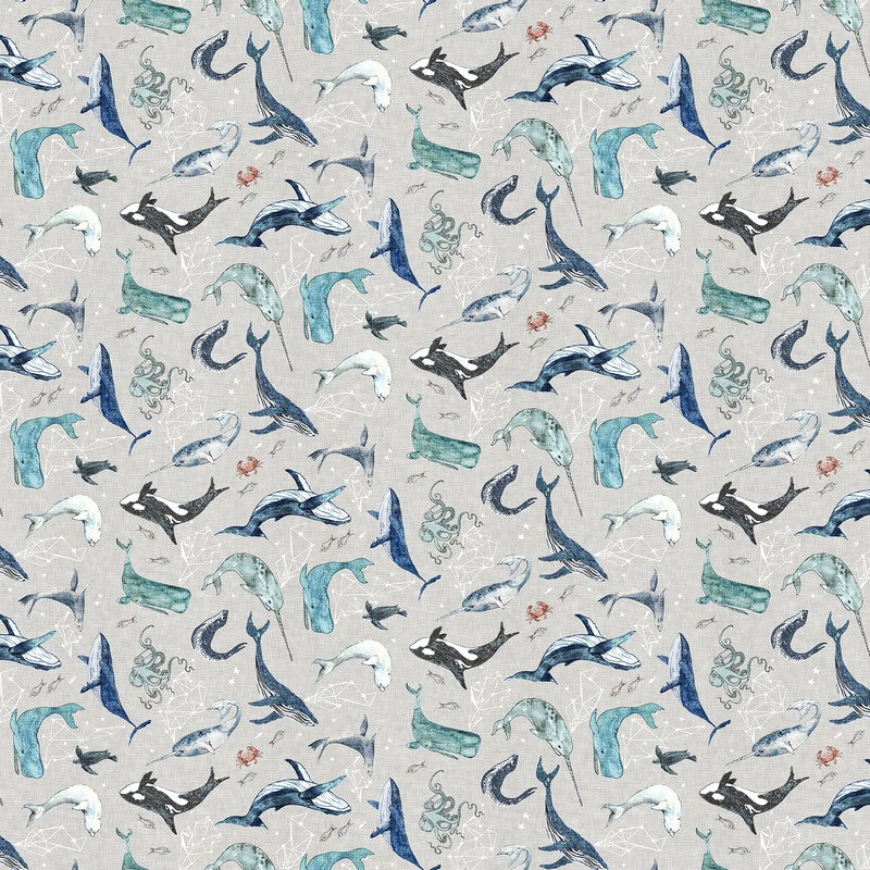 Sea of Wonder - Ocean in Grey - Esther Fallon Lou - FIGO (Northcott) (Pre-order: Dec 2026)