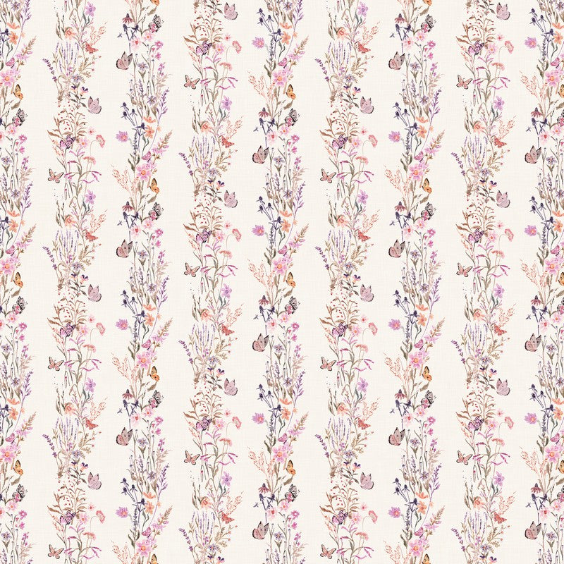 Meadow Song - Floral Stripe in Cream - Esther Fallon Lau - FIGO (Northcott) (Pre-order: Apr 2027)