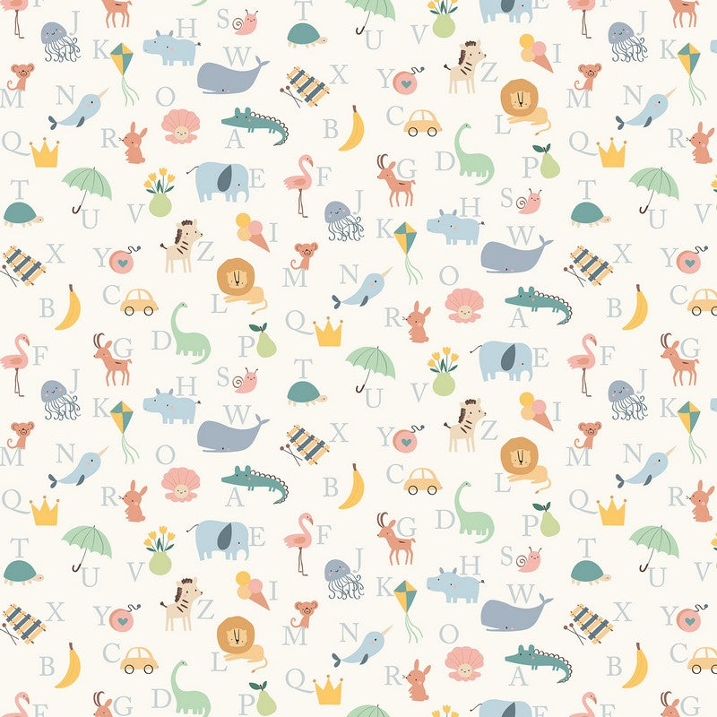 Small World - Alphabet in Cream - Sarah Betz - FIGO (Northcott) (Pre-order: Apr 2027)