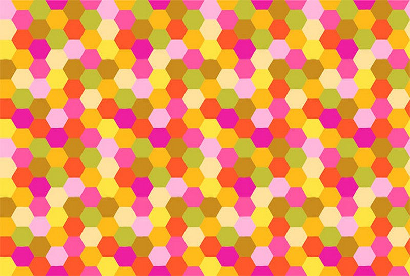 Piecework - Hexagon in Citrus - Anna Maria Textiles (Northcott)