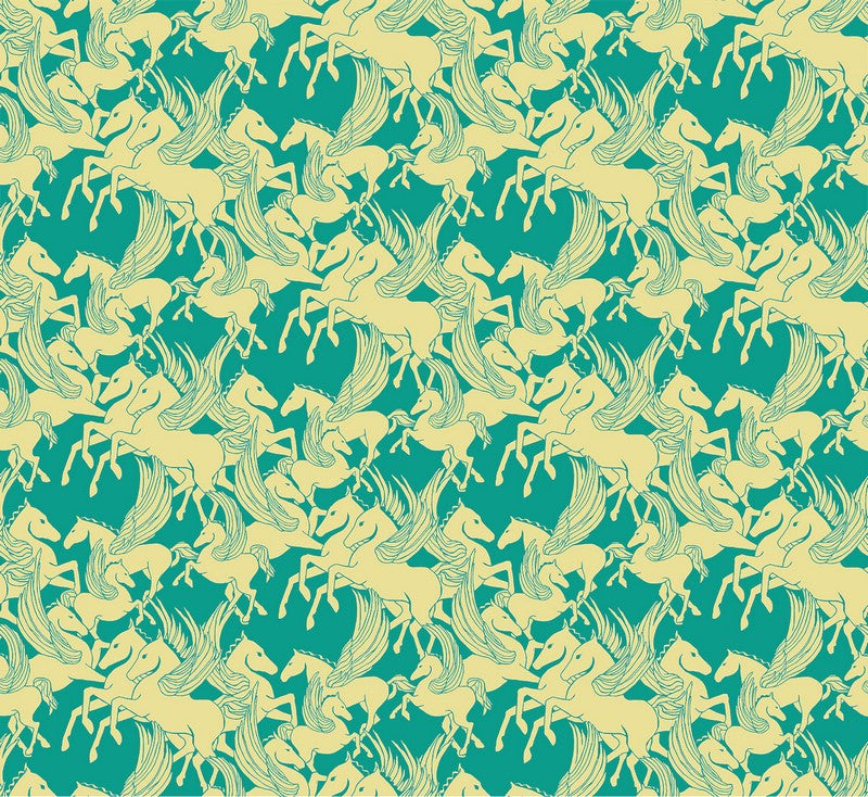 Shooting Star - Mythology in Turquoise - Anna Maria Textiles (Northcott)