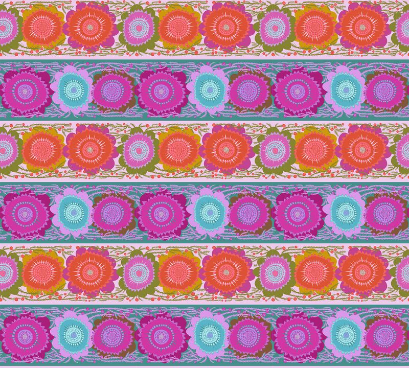 Perennial Borders - Line Dance in Bouquet - Anna Maria Textiles (Northcott)