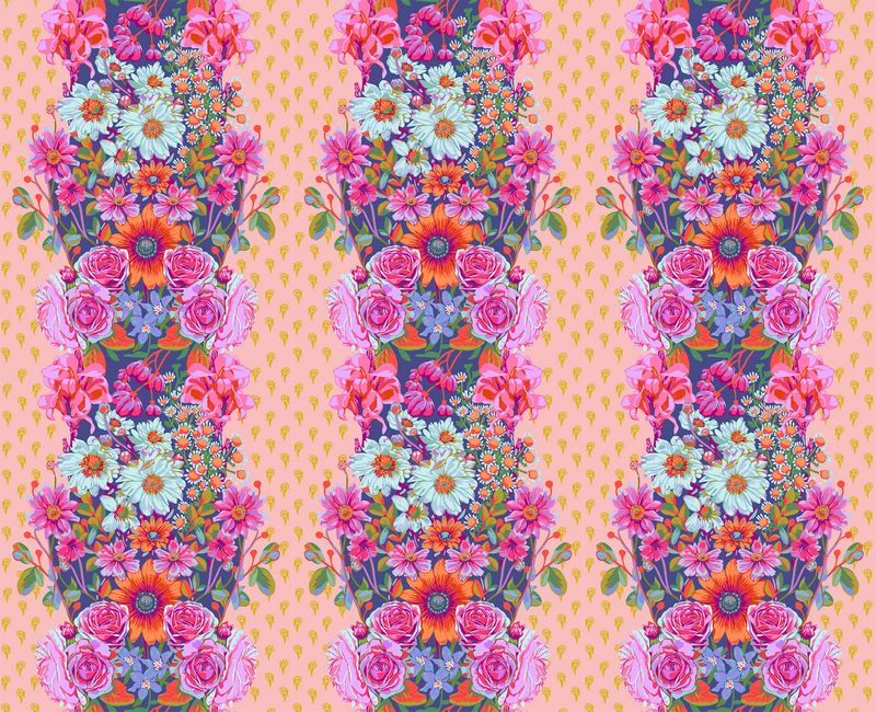 Perennial Borders - Beata's Garden in Candlelight - Anna Maria Textiles (Northcott)