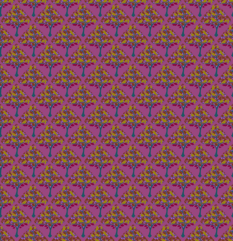 Mosaic Menagerie - Ornaments in Plum - Anna Maria Textiles (Northcott) (Pre-order: Dec 2026)